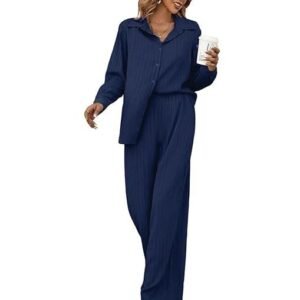 Stylish Co-ord Set for Women – Trendy Korean Summer Travel Outfit | Lightweight Two Piece Dress for Beach & Holiday Look | Casual Style | Textured | Full Sleeve