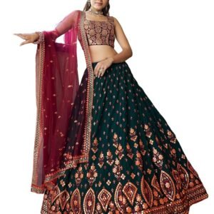 Faux Georgette Embroidery Lehenga Choli with Dupatta | Bridal Wedding Lehenga Choli for women